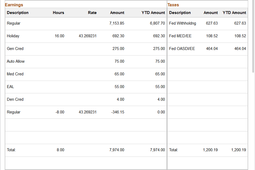 (Tablet) View Paycheck page (2 of 4)