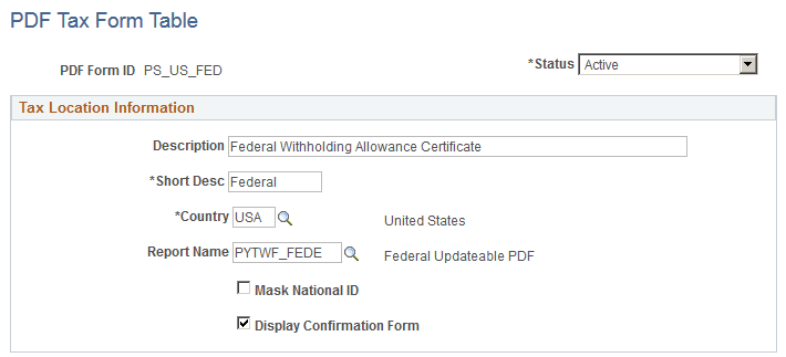 PDF Tax Form Table page