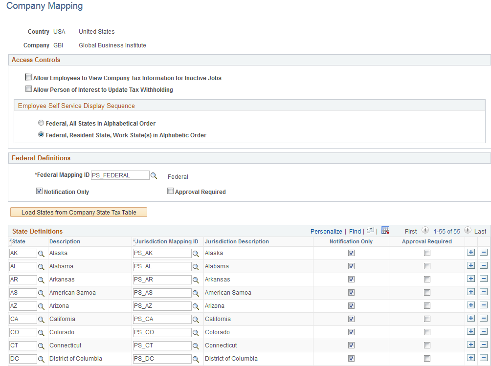 Company Mapping page