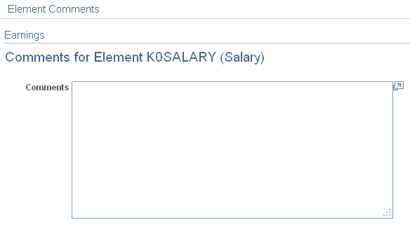 Comments for <Element Name> page