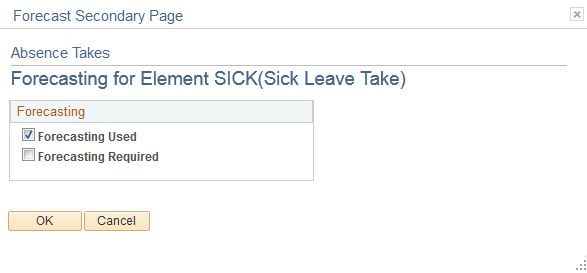 Forecasting for <Element Name> page
