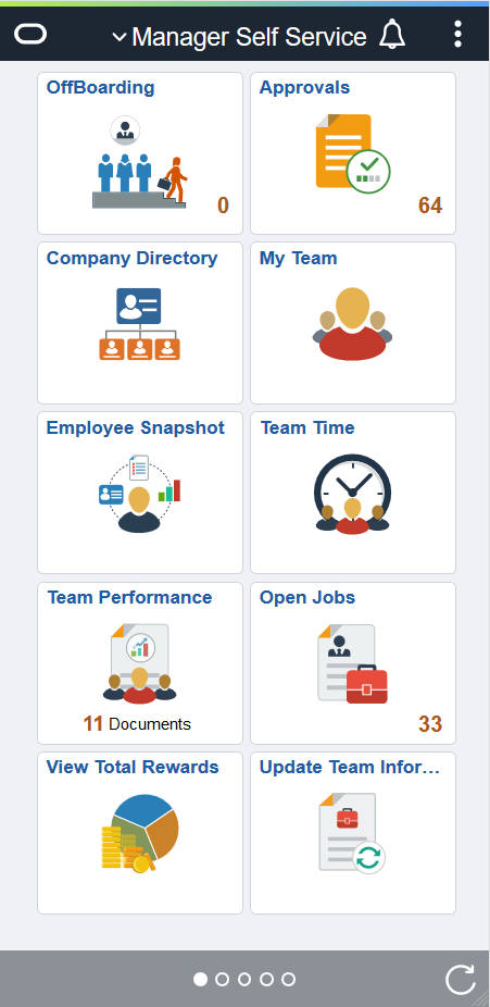 (Smartphone) Manager Self Service home page