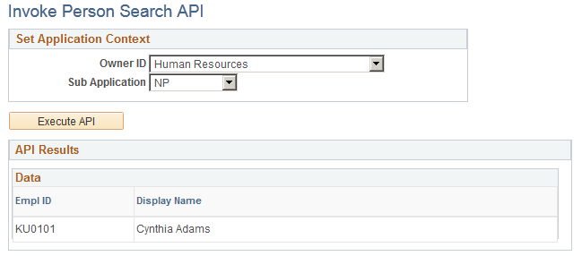 Invoke Person Search API page