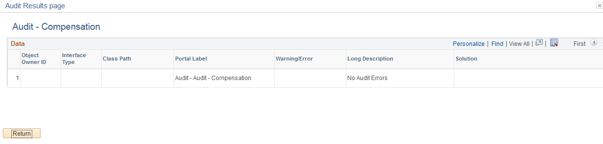 Audit Results - Audit <Registry Folder Label> page