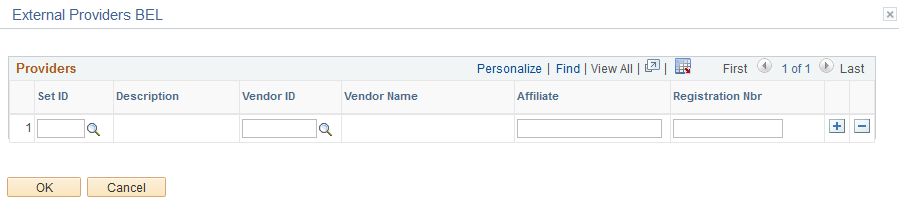 External Providers BEL page