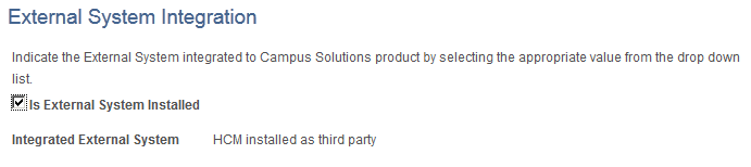 External System Integration page