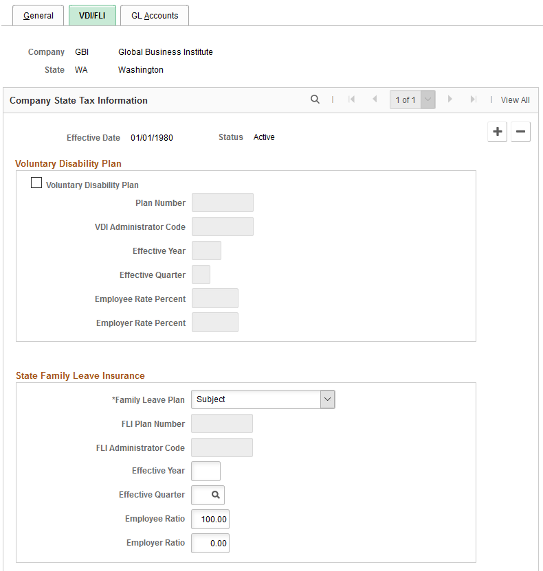 Company State Tax Table - VDI/FLI page (1 of 2)