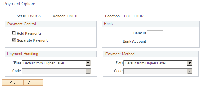 Payment Options page