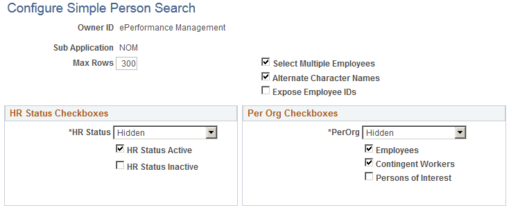Configure Simple Person Search page