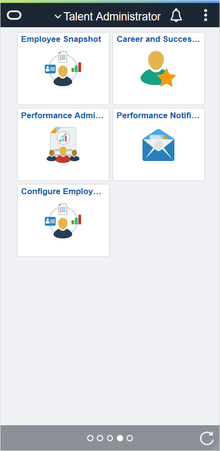 (Smartphone) Talent Administrator home page