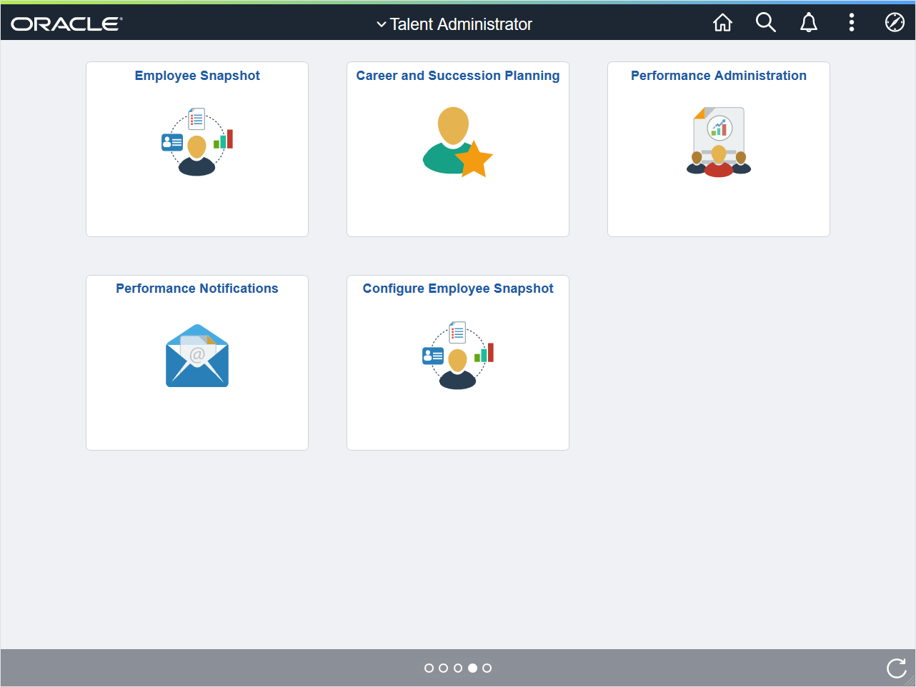 (Tablet) Talent Administrator home page