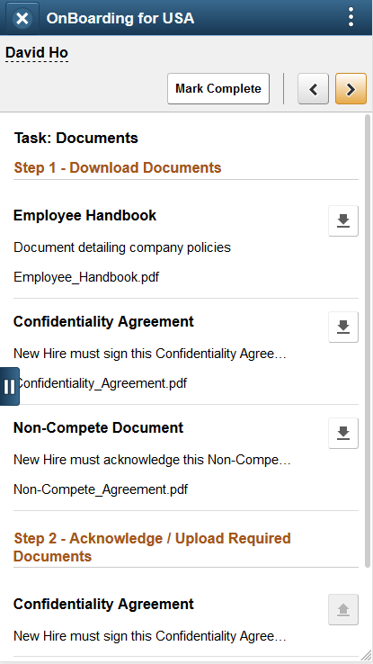 (Smartphone) Documents page