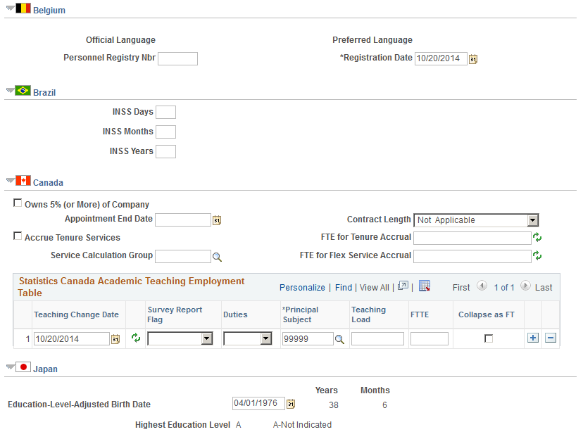 Employment Information page (3 of 4)