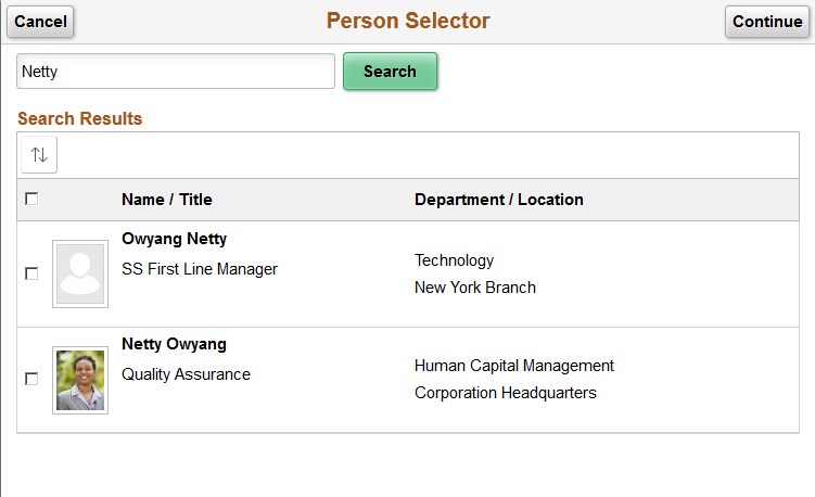 (Tablet) Person Selector page