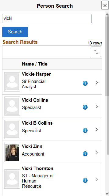 (Smartphone) Person Selector page