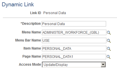 Dynamic Link page
