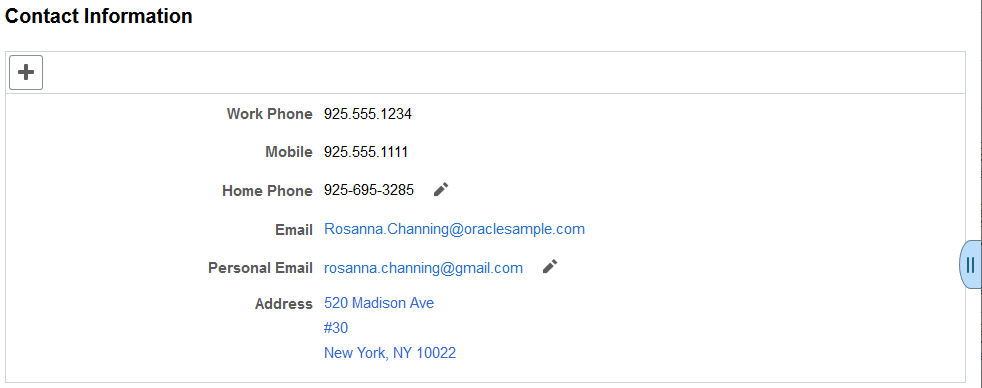 (Tablet) Profile - Contact Information page