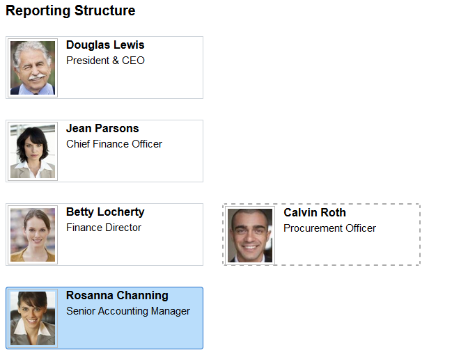 (Tablet) Profile - Reporting Structure page