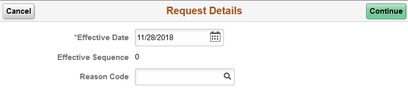 Request Details page