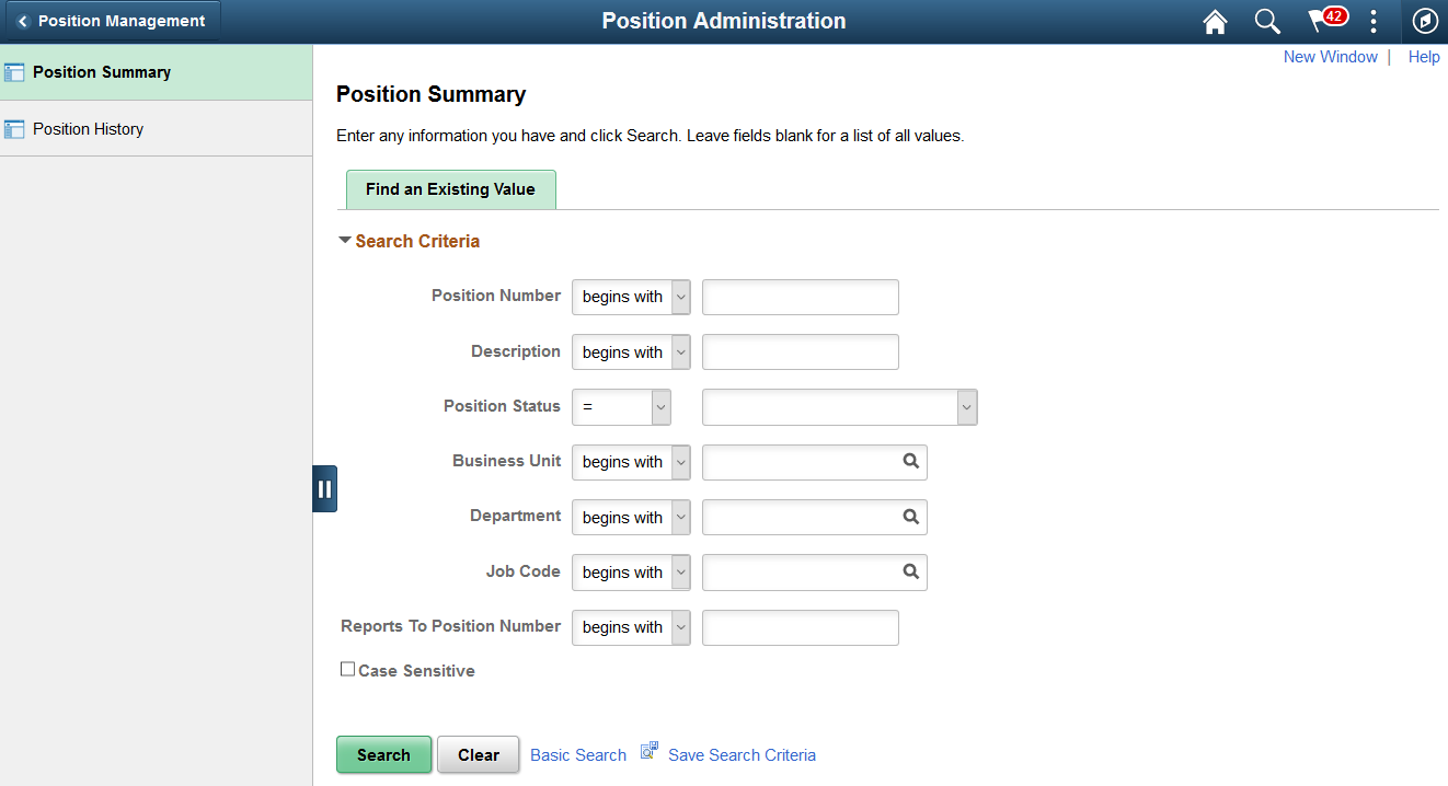 Position Administration Nav Collection