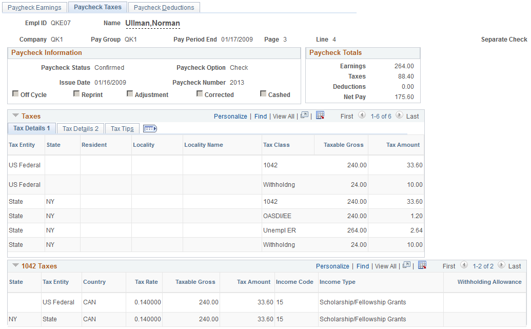 Paycheck Taxes page