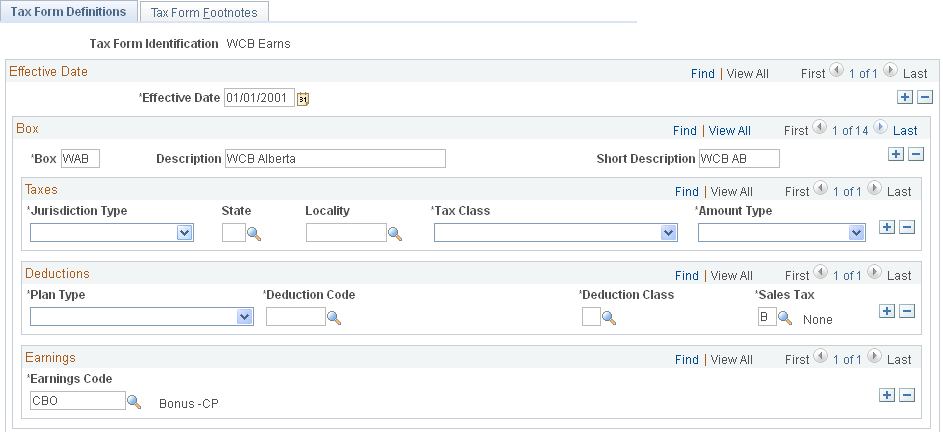 Tax Form Definitions page