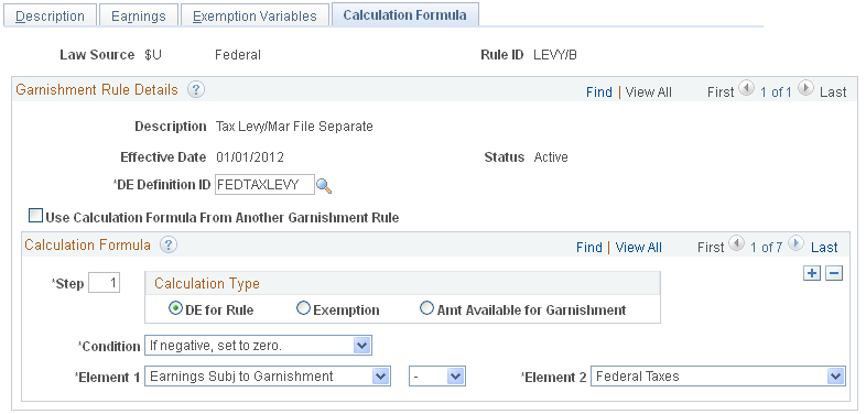 Calculation Formula page
