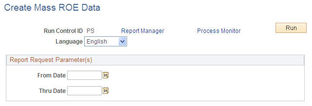 Create Mass ROE Data page