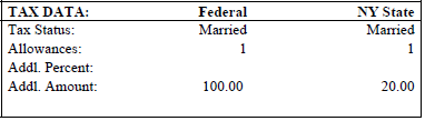 Tax data display for Federal Form W-4 version of 2019 or Earlier