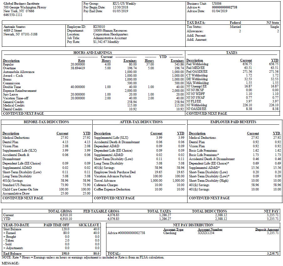 Self-service Deposit Advice (SSPOFADV) page 1