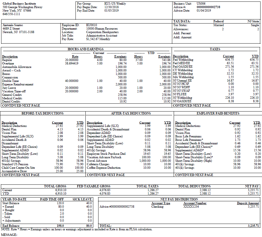 Deposit Advice (PRTOFADV) page 1 (1 of 2)
