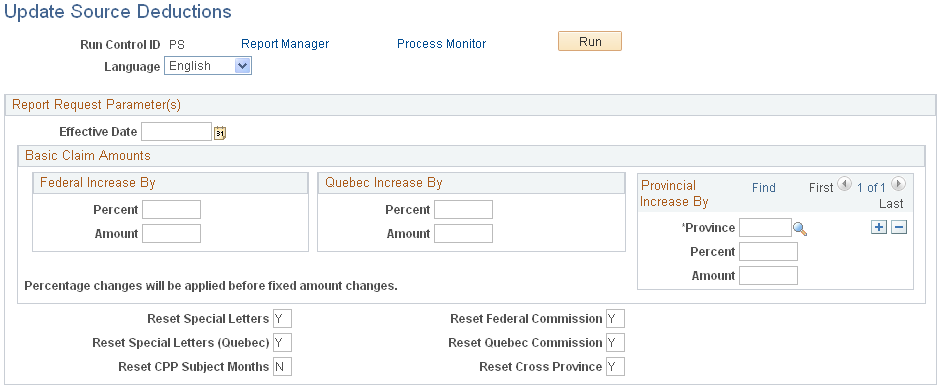 Update Source Deductions page