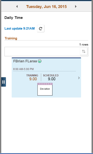 (Smartphone) Training daily page