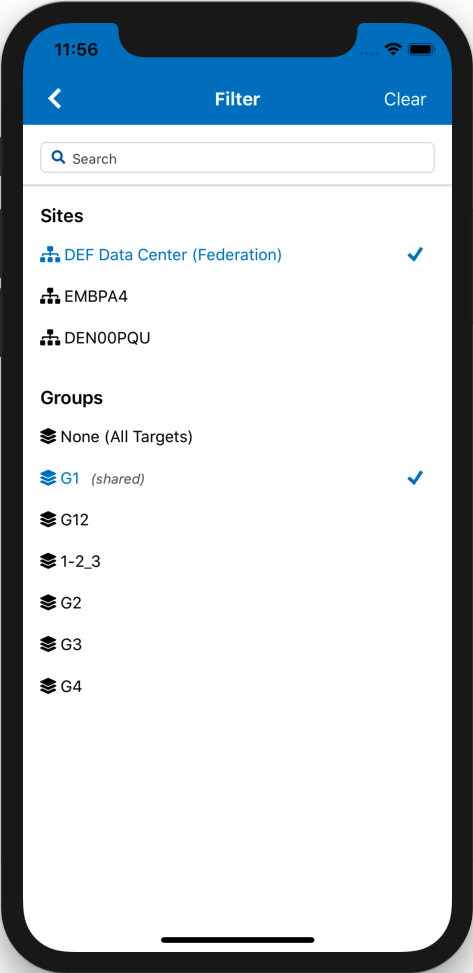 図は、両方のEMサイトで使用可能な、選択されたG1グループを示しています