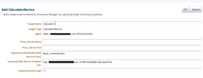 画像は、calculatorサービスの追加を示しています。