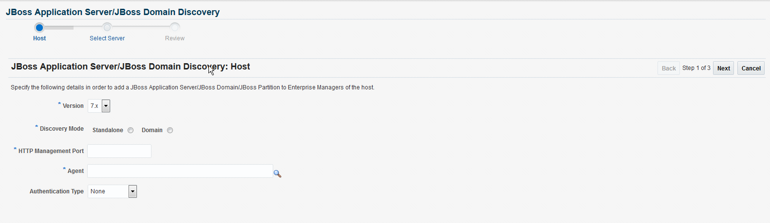 JBoss 7の検出