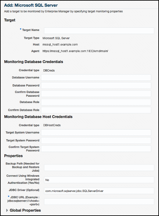 Microsoft SQL Serverの追加