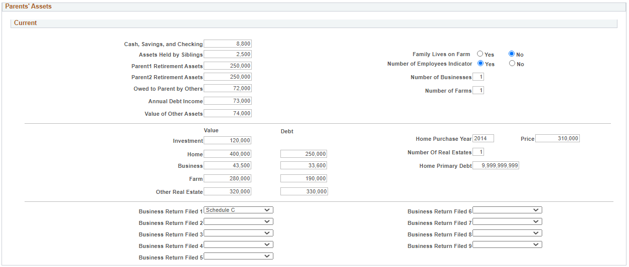 Maintain Institutional Application, Custodial Parent Data page (3 of 6)