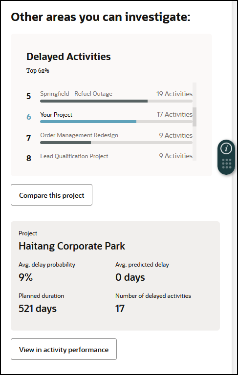 Other Areas Section of the Key Factor Recommendations Page