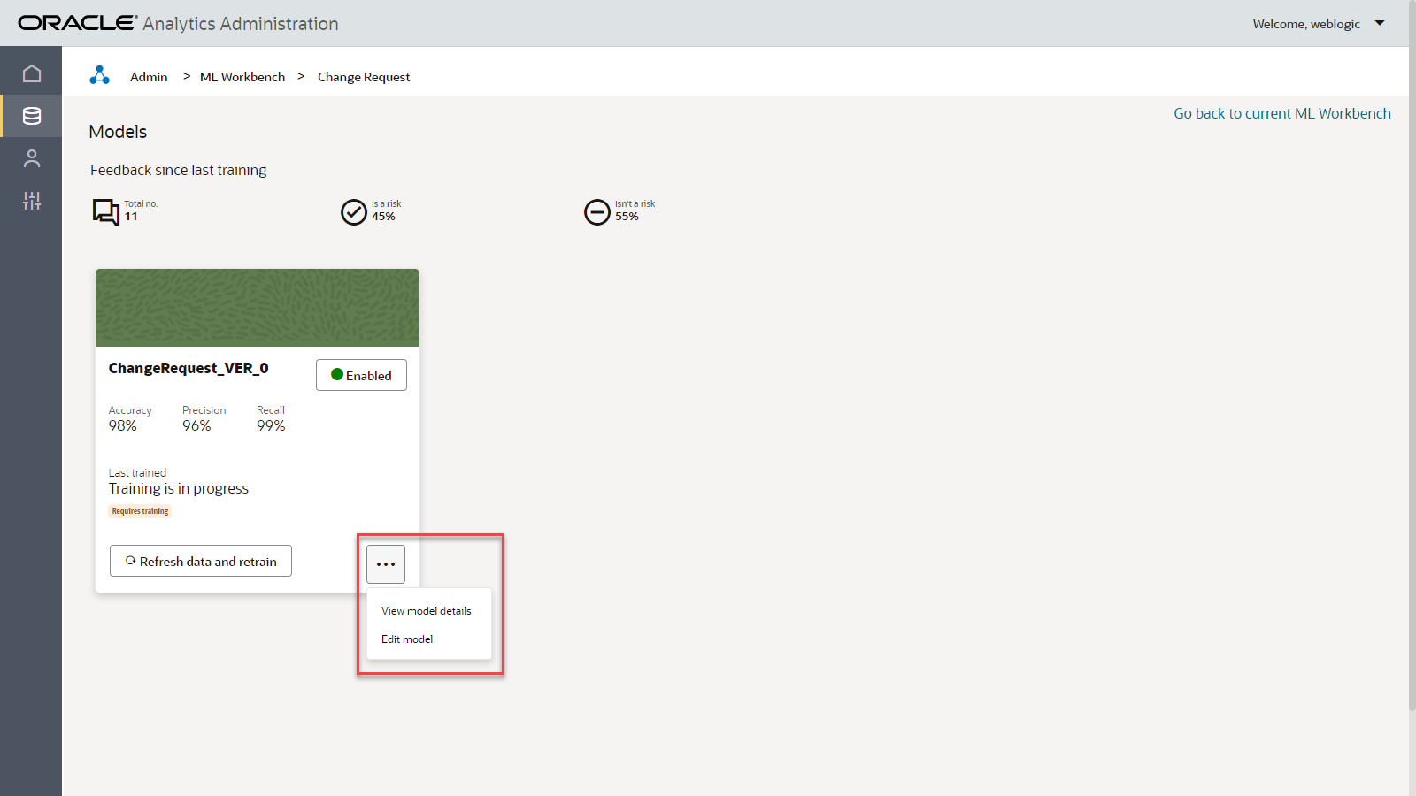 Image of New Menu Added to Delivery Risk Models
