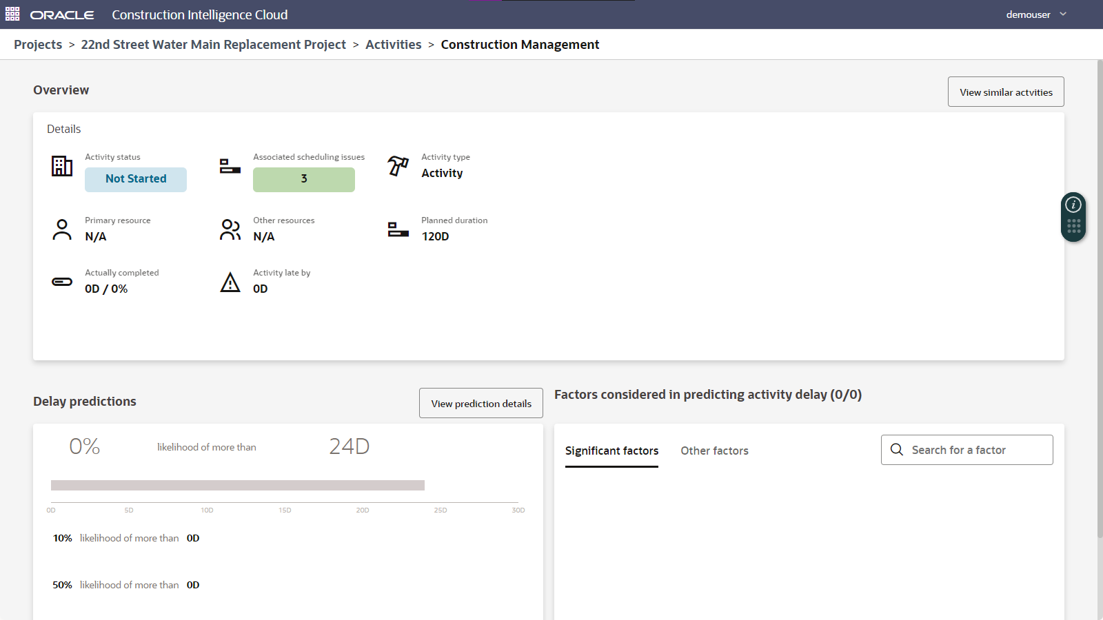 View of the new Activity Details page.