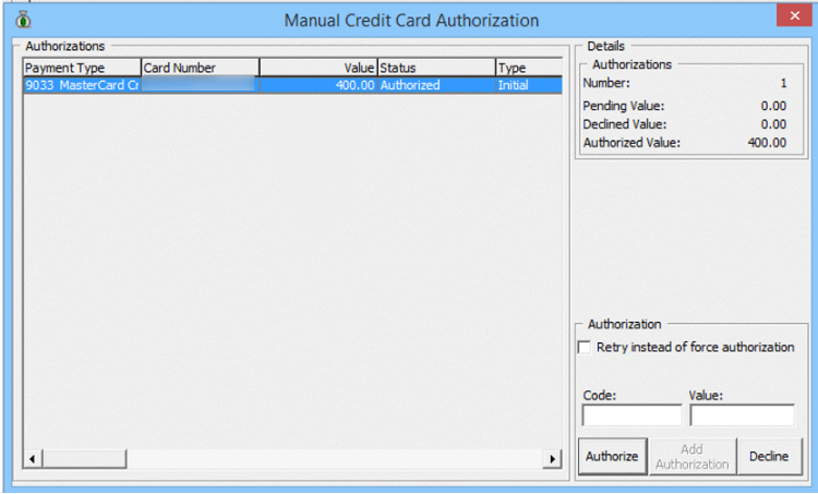 This figure shows the Management Credit Card