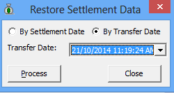 This figure shows the OHC Credit Card Transfer — Recreate Settlement Screen