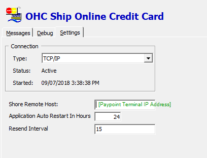 This figure shows the OHC Ship Transfer — Setting Screen