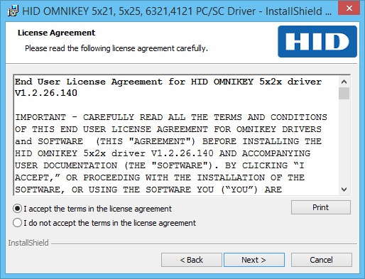 This figure shows the OMNIKEY License Agreement