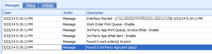 This figure shows the Print Manager Messages Tab