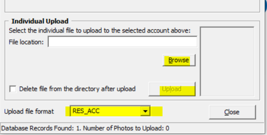 This figure shows the Individual Upload section of Photo Setup