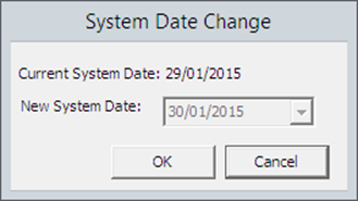 This figure shows the System Date Change prompt