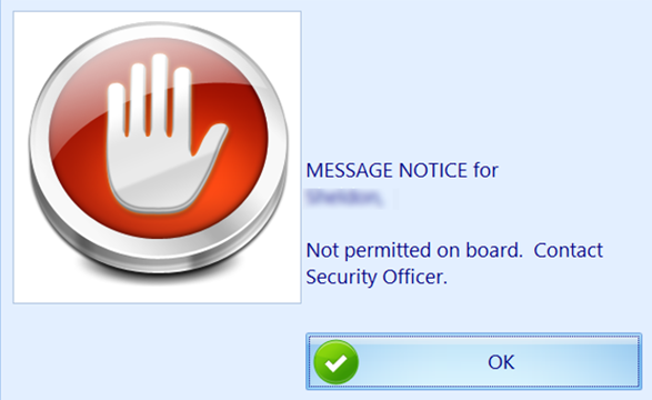 This figure shows the Warning Prompt in CIW Guest Messages.