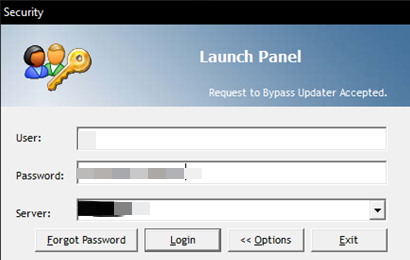 This figure shows the SPMS Launch Panel Login Screen